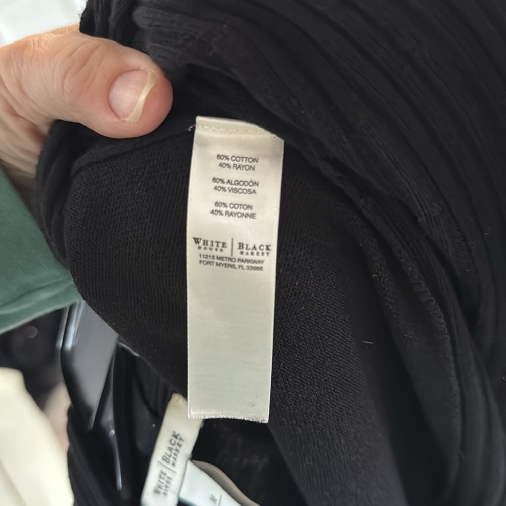 *LIKE NEW* White House Black Market Deep Black Open Cardigan w/ Drape Front - M - Picture 13 of 13